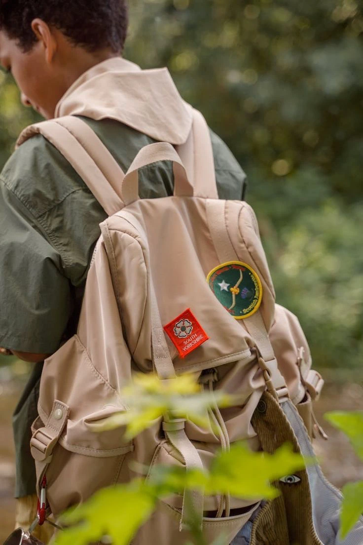 Mochila de acampamento ao ar livre.